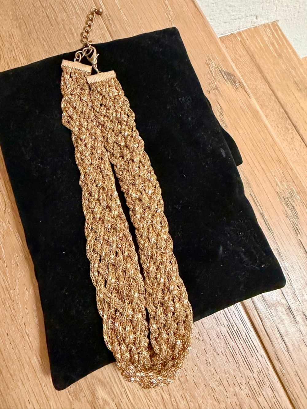 Gold Braided Chain Statement Necklace - Women Jewelry